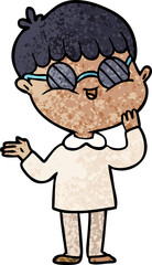 Fototapeta premium cartoon boy wearing spectacles