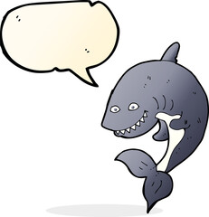 cartoon shark with speech bubble
