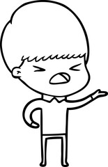 cartoon stressed man