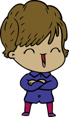 cartoon laughing woman