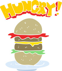 flat color illustration of burger