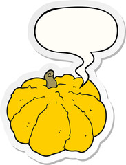 cartoon squash with speech bubble sticker