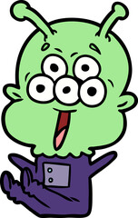 happy cartoon alien