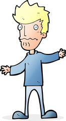 cartoon nervous man