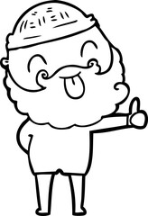 Obraz premium man with beard sticking out tongue