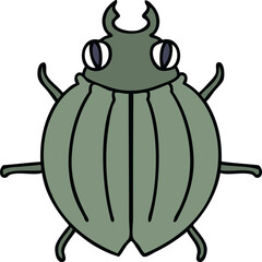 hand drawn quirky cartoon beetle