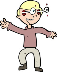 cartoon amazed boy