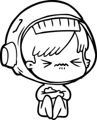 cartoon astronaut woman