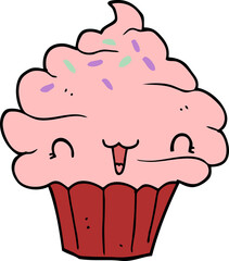 cute cartoon frosted cupcake