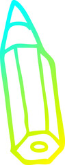 cold gradient line drawing of a cartoon pencil