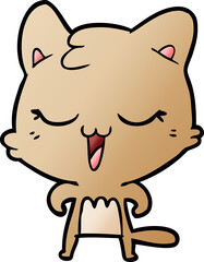 happy cartoon cat