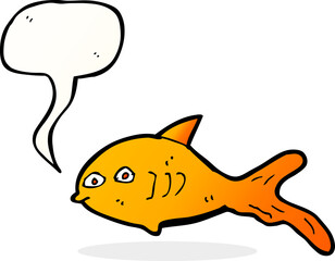 cartoon fish with speech bubble