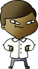 cartoon confident man