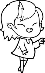 cartoon laughing vampire girl
