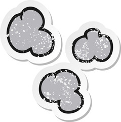 retro distressed sticker of a cartoon smoke clouds