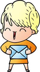 cartoon laughing woman