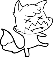 Obraz premium cartoon dead fox
