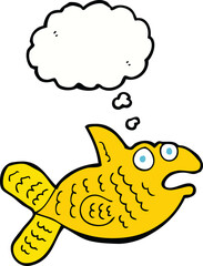 cartoon fish with thought bubble