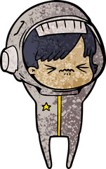 Obraz premium cartoon astronaut woman