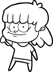 cartoon girl smiling