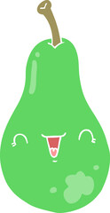 flat color style cartoon pear