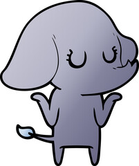 cute elephant shrugging shoulders