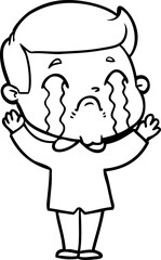 cartoon man crying