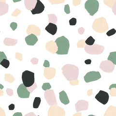 terrazzo seamless pattern polka dot element leaf 