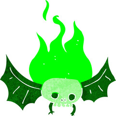 cartoon spooky skull bat