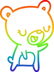 rainbow gradient line drawing of a Cartoon bear