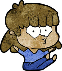 cartoon whistling girl