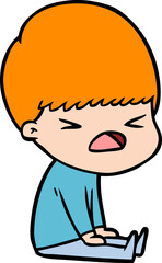 cartoon stressed man