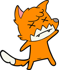 cartoon cross eyed fox