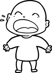 cartoon shouting bald man