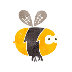 freehand retro cartoon bee