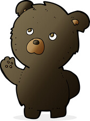 cartoon waving black bear