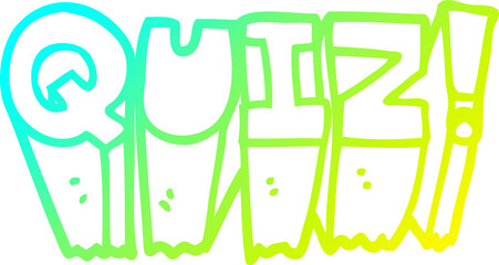 cold gradient line drawing of a cartoon quiz symbol