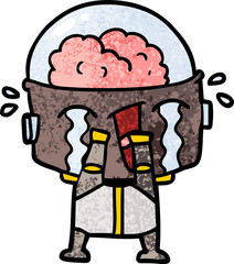 cartoon crying robot