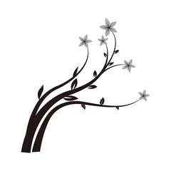 Flower or tree silhouette icon.
