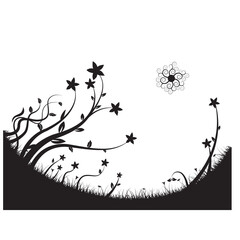 Flower or tree silhouette icon.
