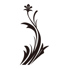 Flower or tree silhouette icon.
