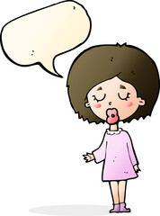 cartoon woman explaining her point with speech bubble