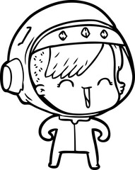 happy cartoon space girl
