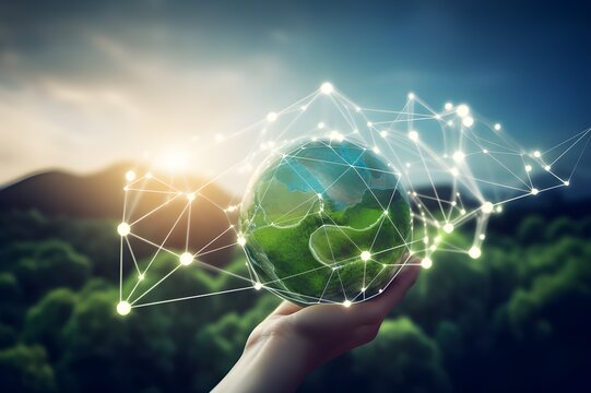 hand holding globe