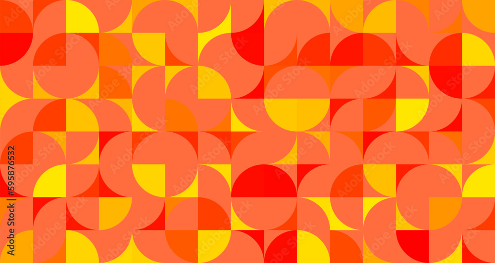 Poster Geometric pattern background, vector abstract contemporary multicolored trendy pattern. Circle background. Modern op-art