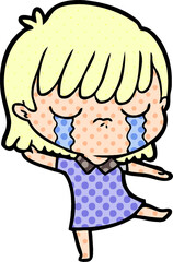 cartoon woman crying
