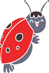 cute flat color style cartoon ladybug
