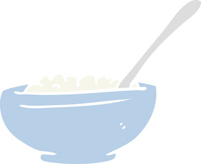flat color style cartoon bowl of rice