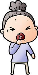 cartoon angry old woman