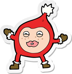 sticker of a cartoon funny christmas creature